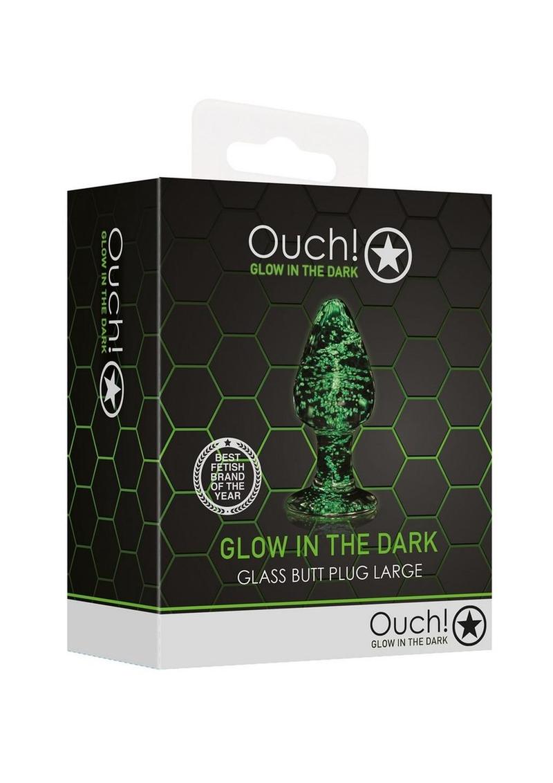 Ouch! Glow in the Dark Glass Butt Plug