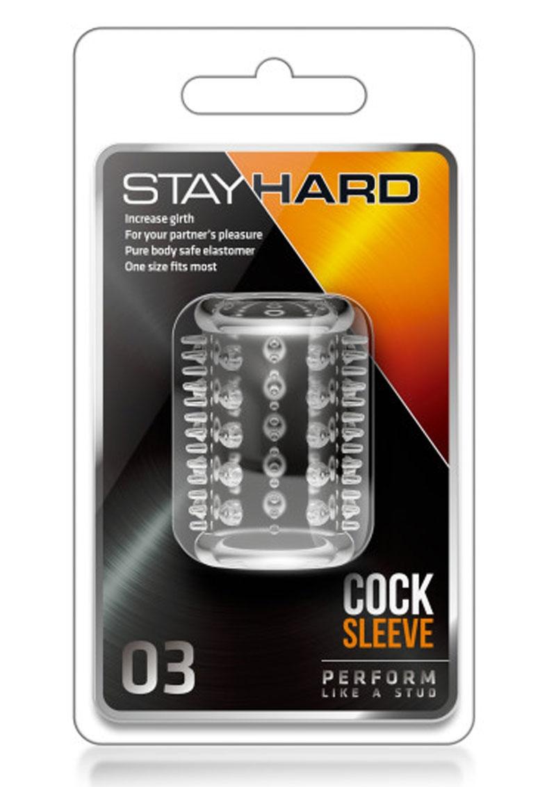 Stay Hard Cock Sleeve 03 Clear Textured Girth Enhancer
