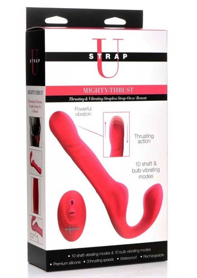 Strap U Mighty Thrust Thrusting & Vibrating Strapless Strap-On with Remote Control
