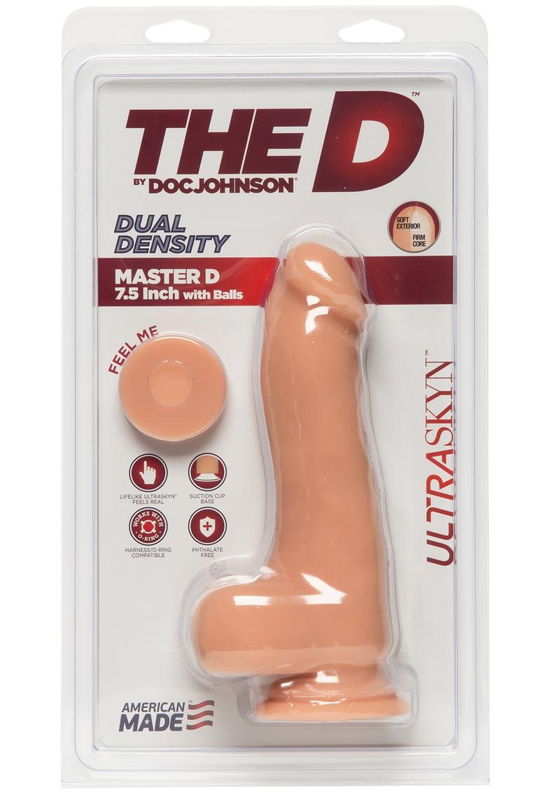 The D by Doc Johnson Master D Dual Density Dildo with Balls ULTRASKYN
