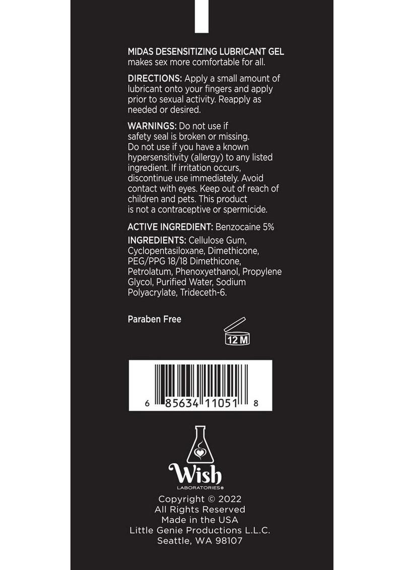 Midas Desensitizing Water Based Lubricant Gel