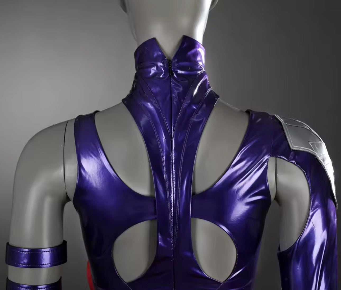 Purple Leather Psylocke Bodysuit Sexy Woman Psylocke Cosplay  Marvel Costume with wig