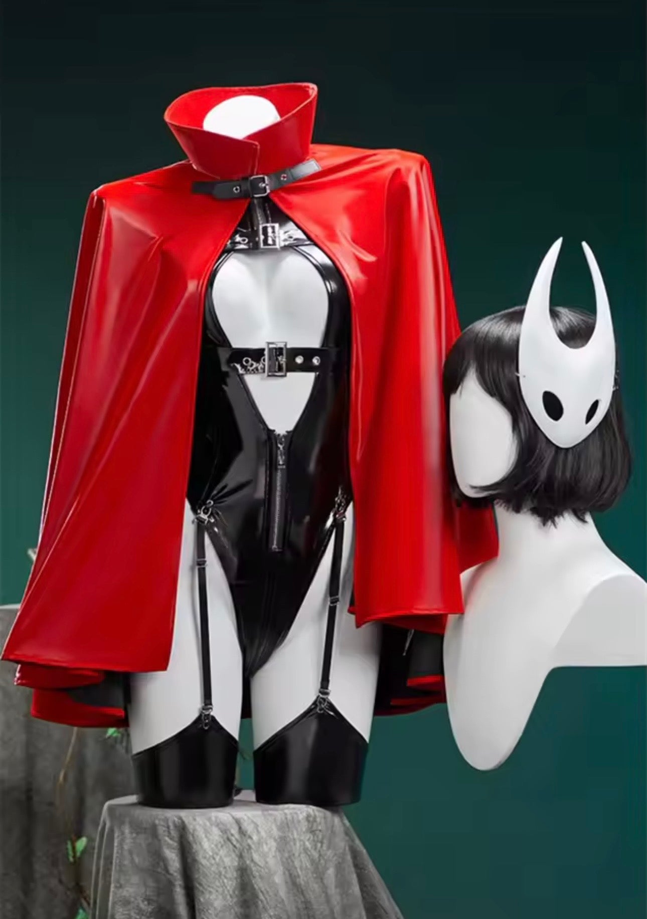 Sexy Hollow Knight Silksong Cosplay PU Bikini Lingerie Cape Mask Doujin Fanart Original Anime full set