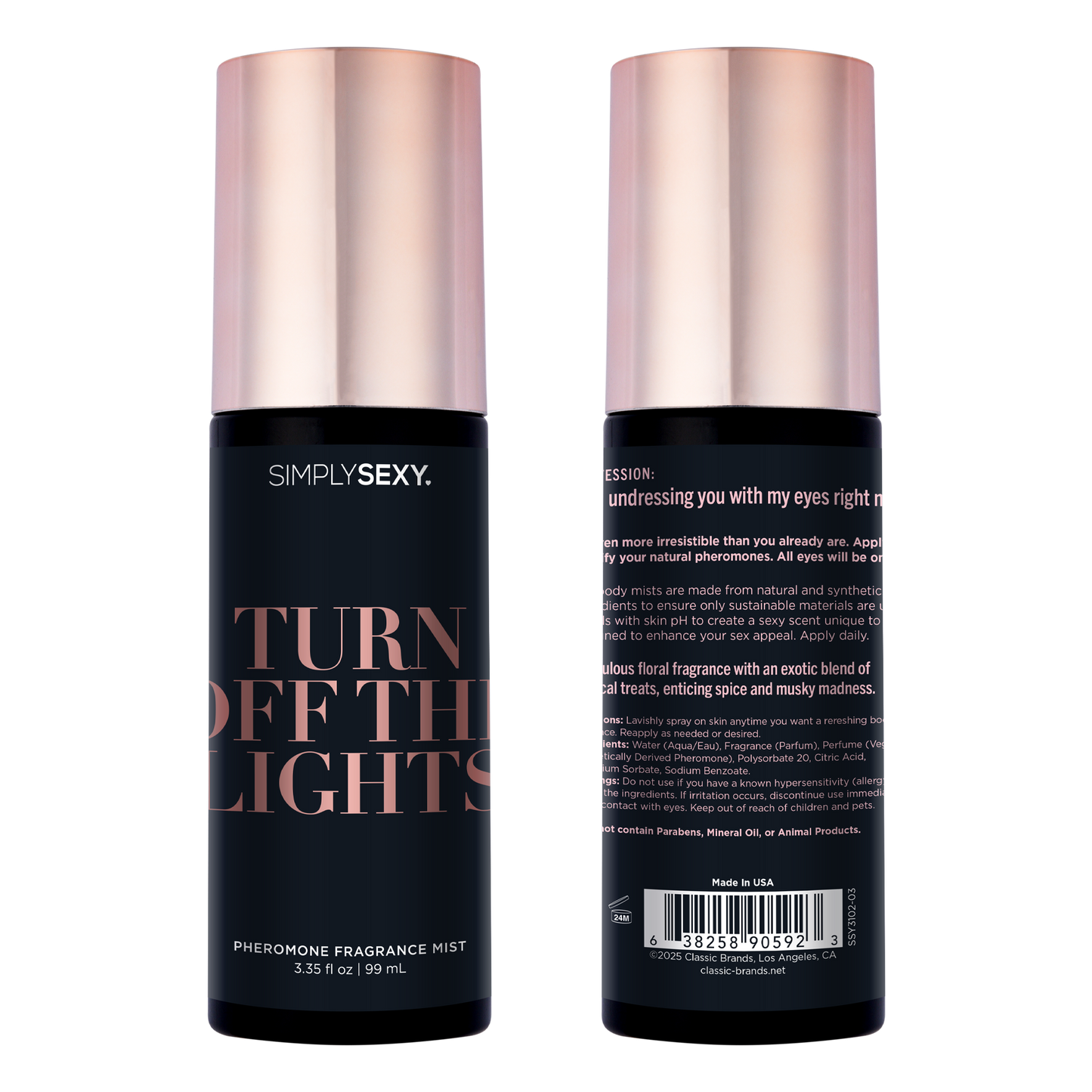SIMPLY SEXY PHEROMONE BODY MIST - TURN OFF THE LIGHTS - 3.35 floz | 99mL