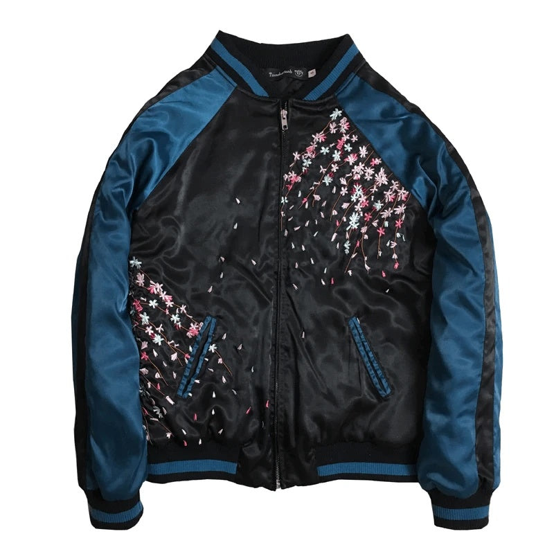 Koi Rebellion Embroidered Bomber – “Wave Spirit” Edition