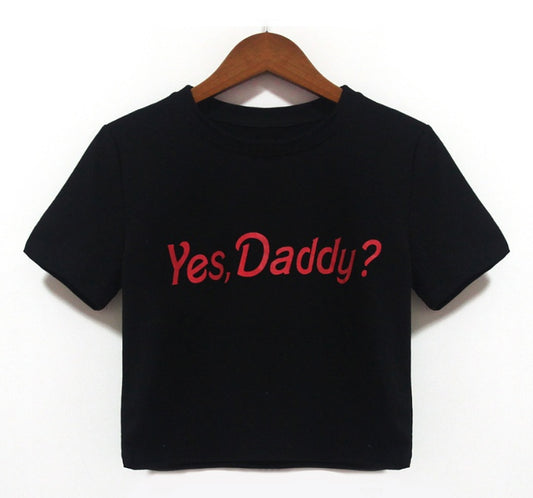 Yes Daddy Tee Printed short slim round neck short-sleeved T-shirt