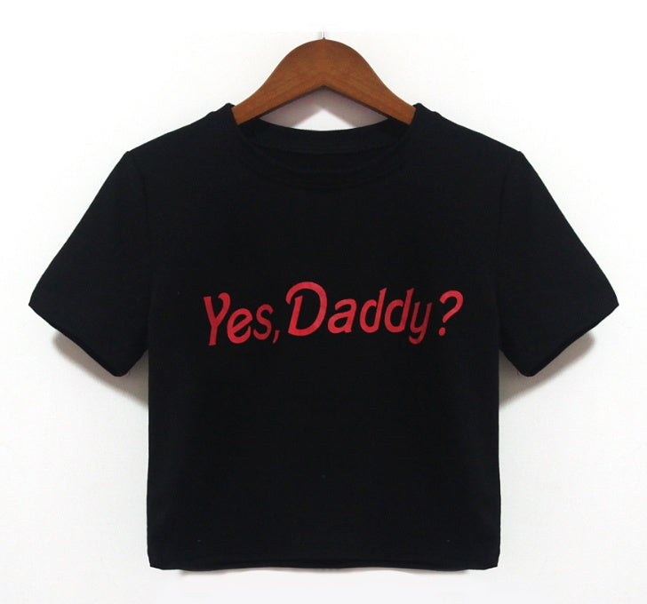 Yes Daddy Tee Printed short slim round neck short-sleeved T-shirt