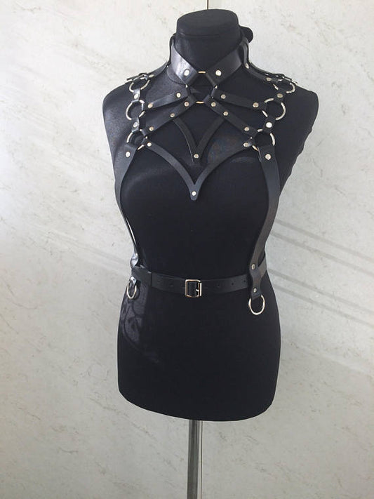 Shadow Web Harness – Adjustable Gothic Body Bond
