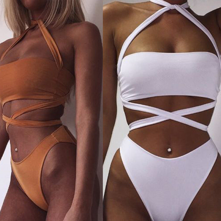 TANGLE TWINS WRAP BIKINI SET
 Split Swimsuit Two-Piece Suit