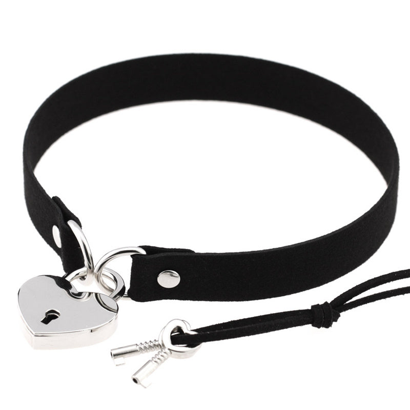 Gothic Heart Chain Choker Collar bdsm leather choker Bondage cosplay Gothic jewelry women gothic necklace Harajuku accessories