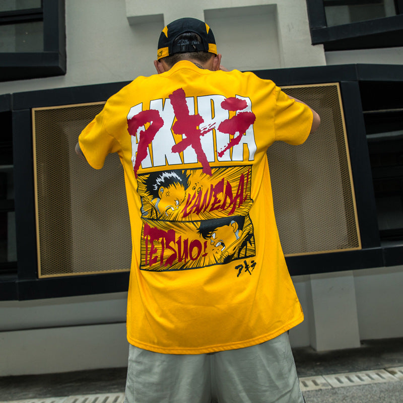 VAMTAC summer new comics personality print short-sleeved port wind teen couple loose street dance half sleeve tee