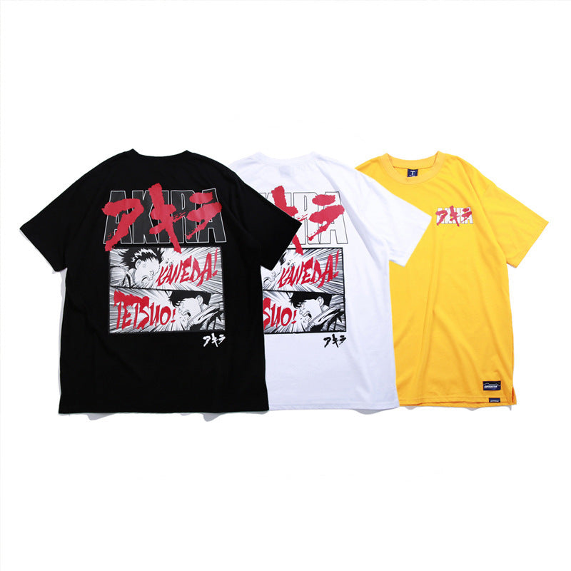 VAMTAC summer new comics personality print short-sleeved port wind teen couple loose street dance half sleeve tee