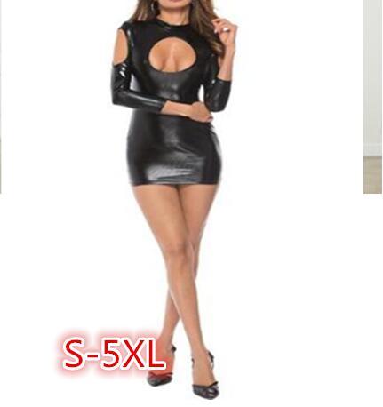 Glossy patent leather jumpsuit, pole dance nightclub uniform temptation