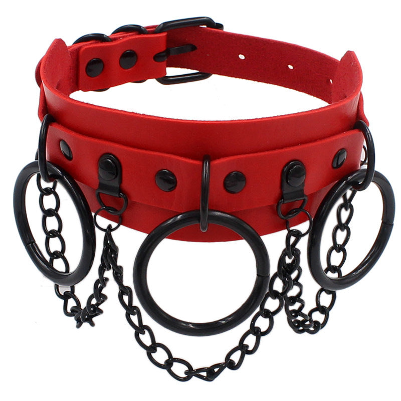 Dark Gothic Harajuku PU Leather Collar