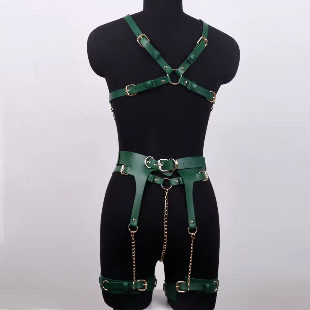 New Green harness with cuffs