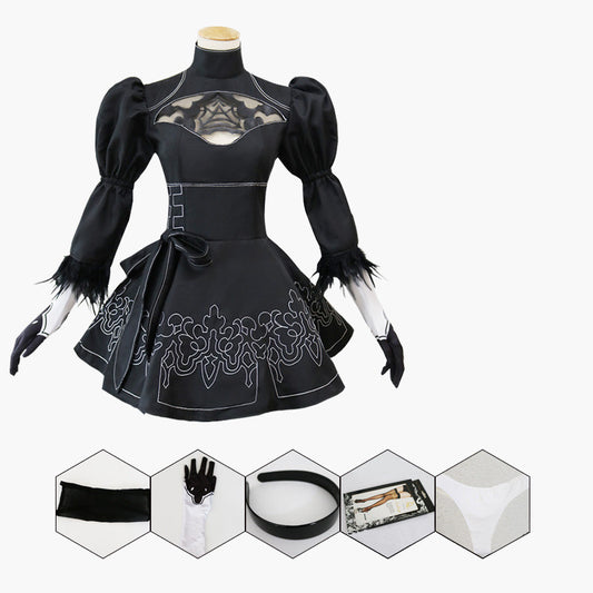 YoRHa Shadow Dress Set – Cosplay Couture Inspired by 2B