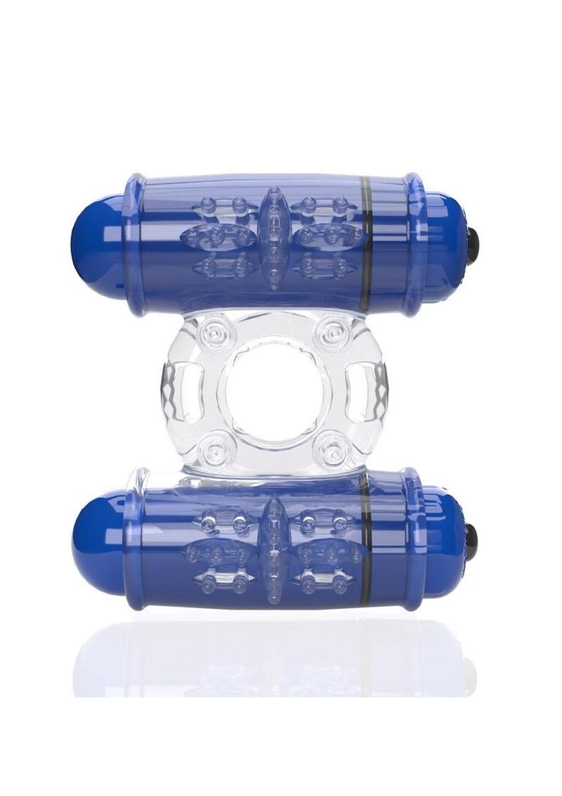4B Double Wammy Rechargeable Silicone Dual Vibrating Couples Cock Ring