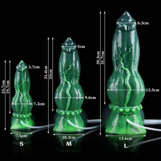 Green Monster three sizes squirting liquid 8in-15in