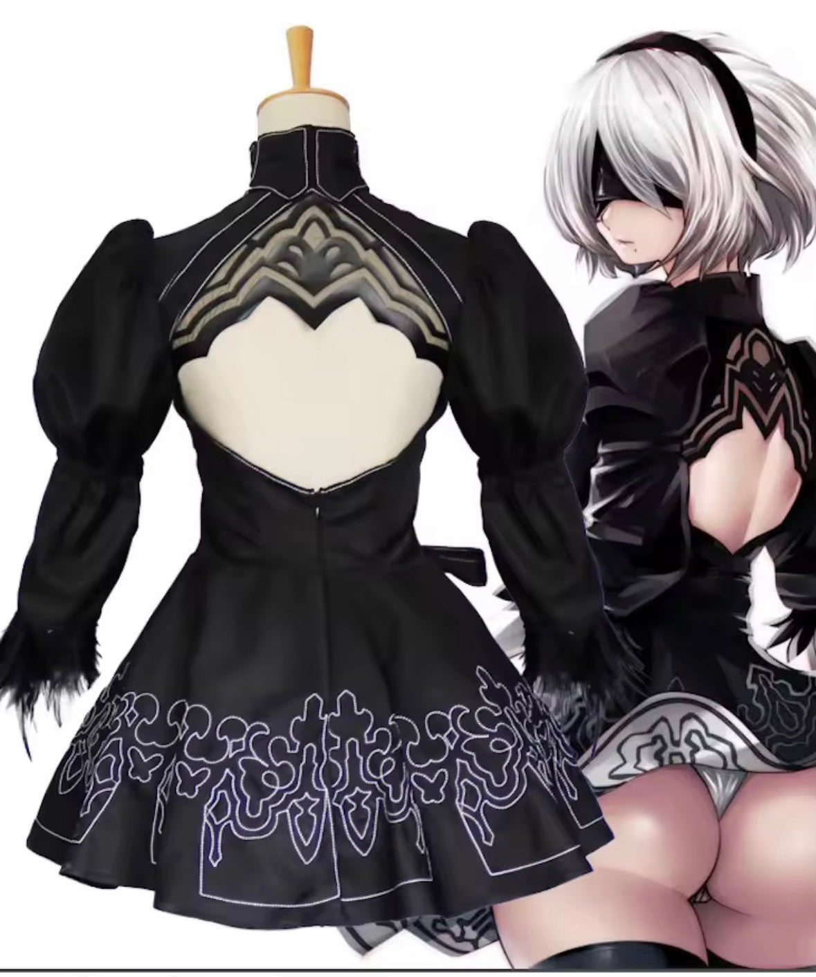 Nier Automata Yorah 2b sexy cosplay costume with wig men and women anime costume