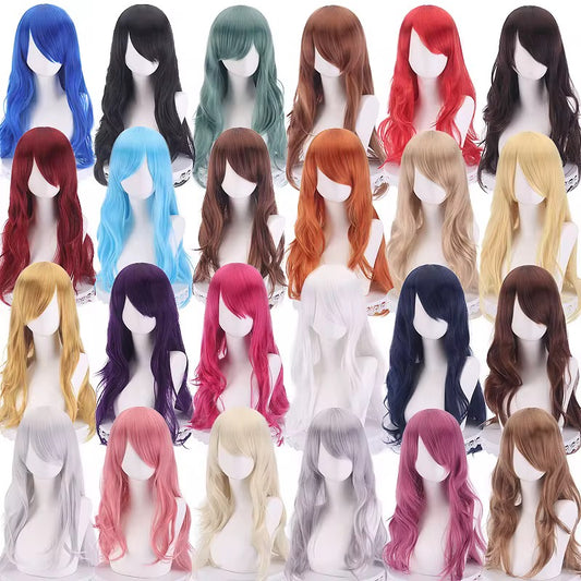 Wigs 65cm long natural wave colorful variety synthetic cosplay wig