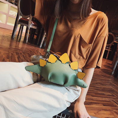 “DINO BABE” Softshell Crossbody – White & Sky Spikes