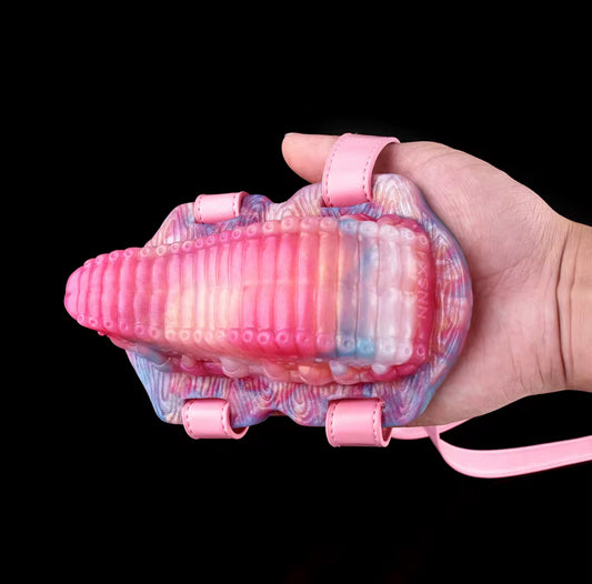 Rigged tongue with Pink strap Grinding Grinders remote and bullet vibrating