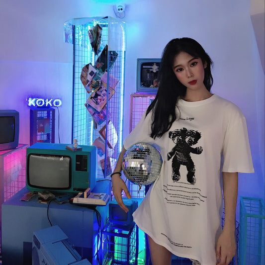 Distorted Teddy Tee – “Soft Chaos” Edition