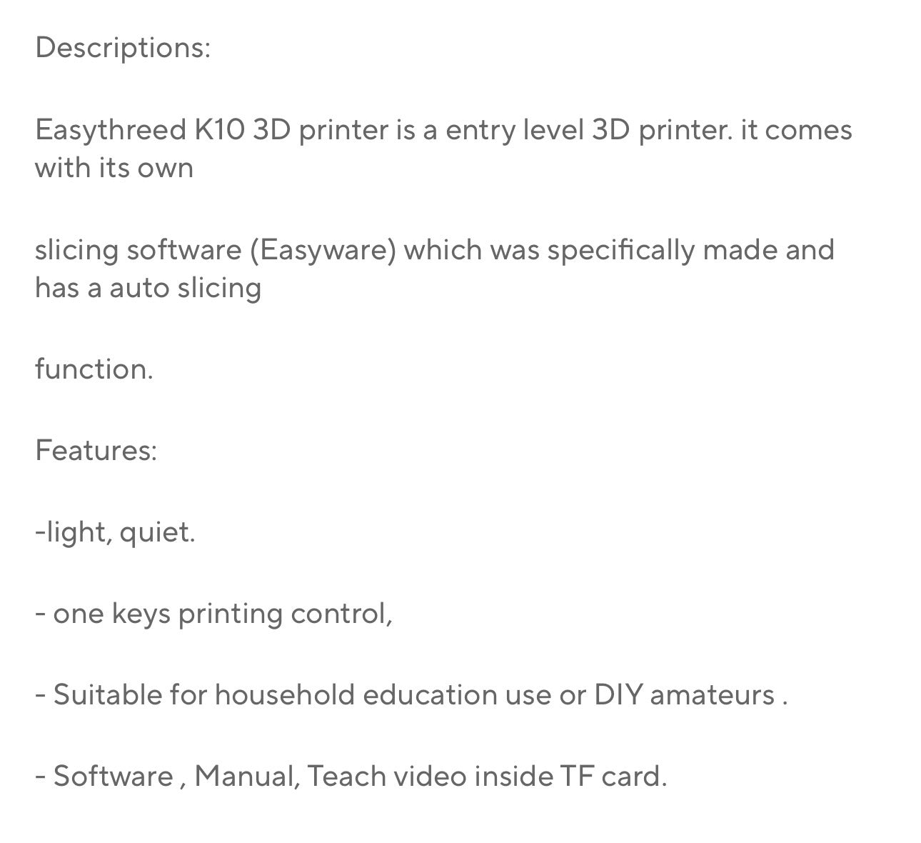 EasyThreed 3D MINI Printer Entry Level Compatible with PLA TPU 1.75mm Filament Includes Power Adaptor for Beginners