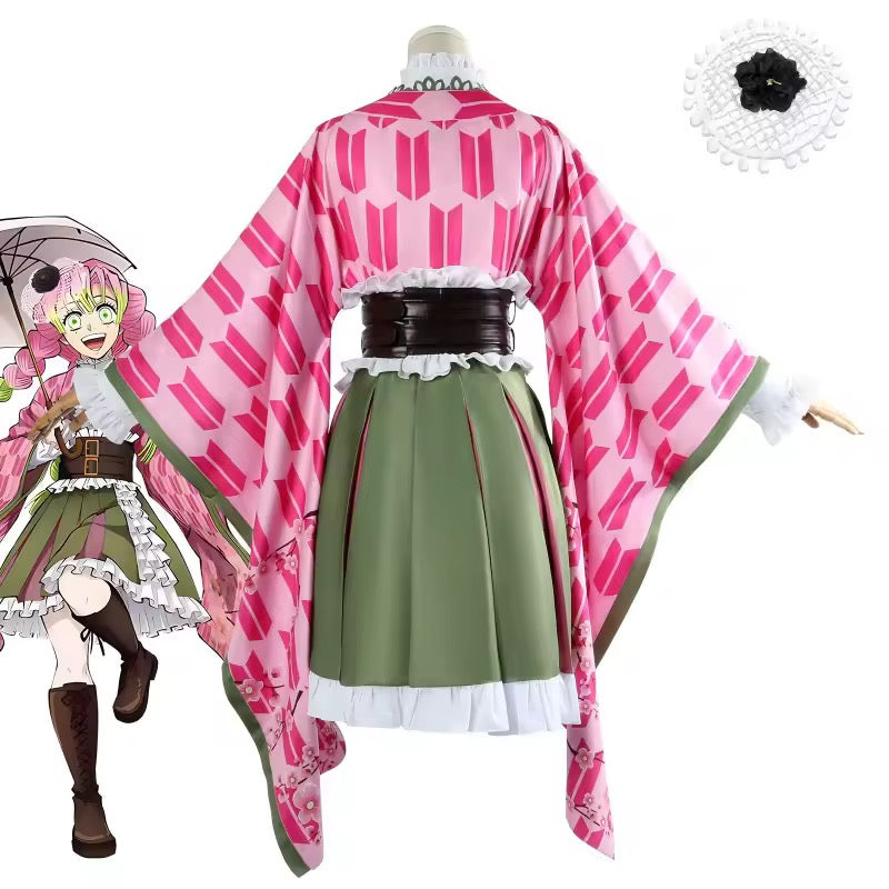 Demon Slayer Anime High Quality Lolita Maid Uniform Outfit Halloween Party Kanroji Mitsuri Cosplay Costume