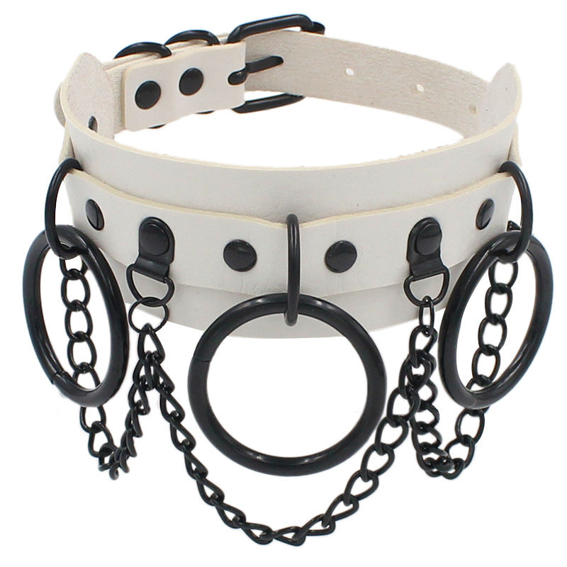 Dark Gothic Harajuku PU Leather Collar