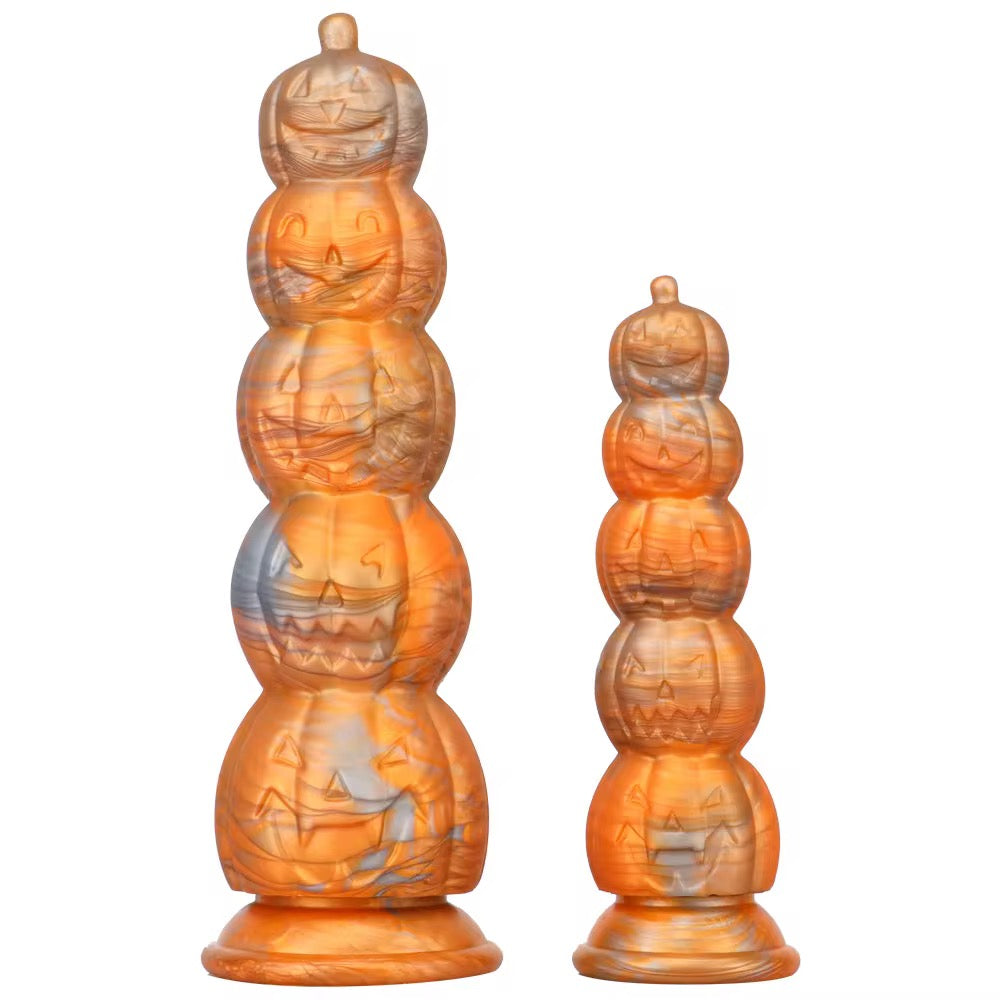 Pumpkin Alien Fantasy Dildos small and large black and red /orange and silver