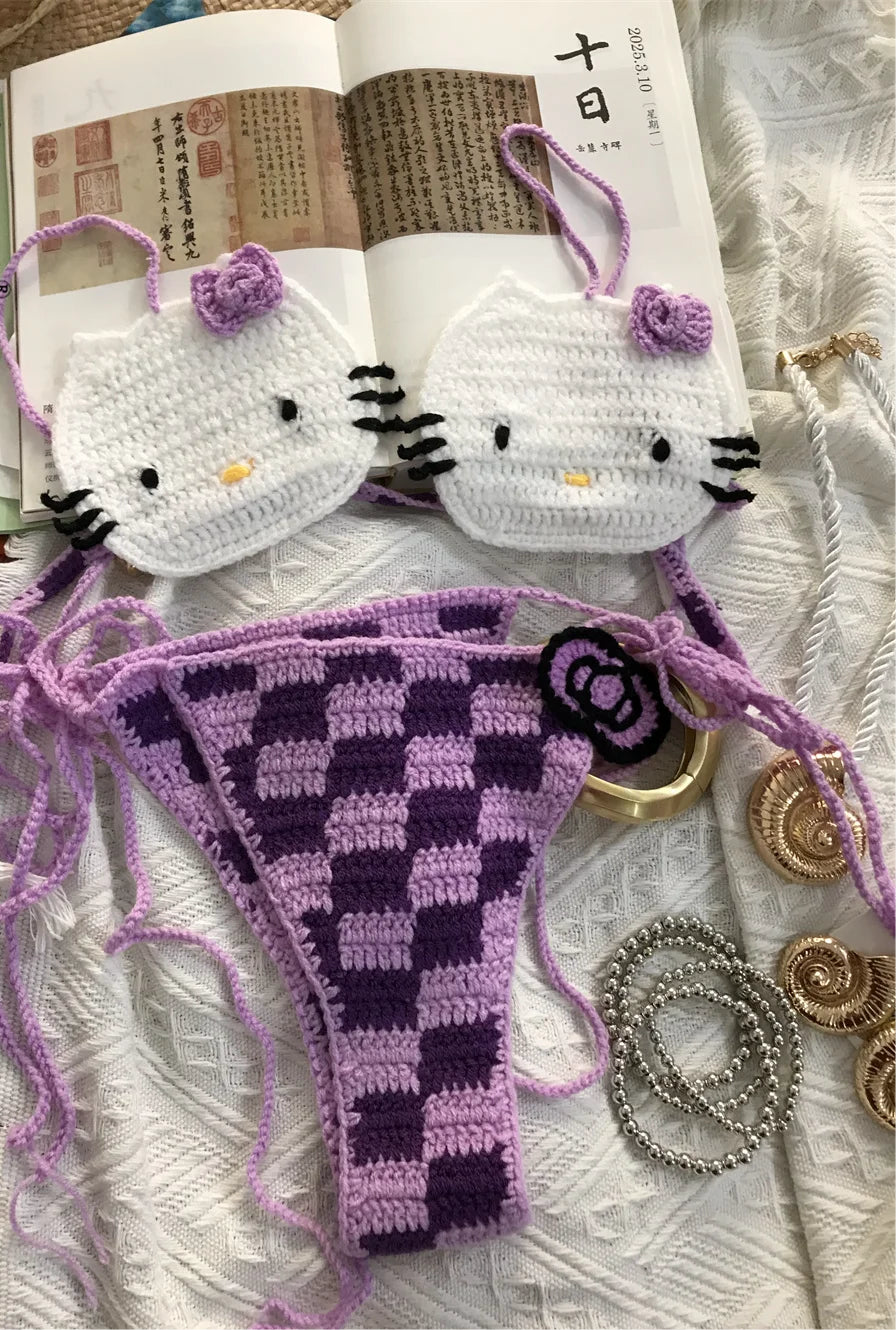 Ashburn Cute Crochet yarn Bikini Set 2 Pieces color variety