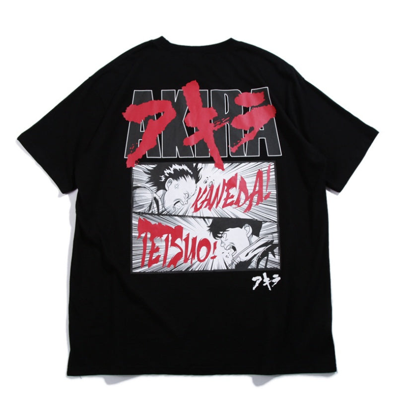VAMTAC summer new comics personality print short-sleeved port wind teen couple loose street dance half sleeve tee