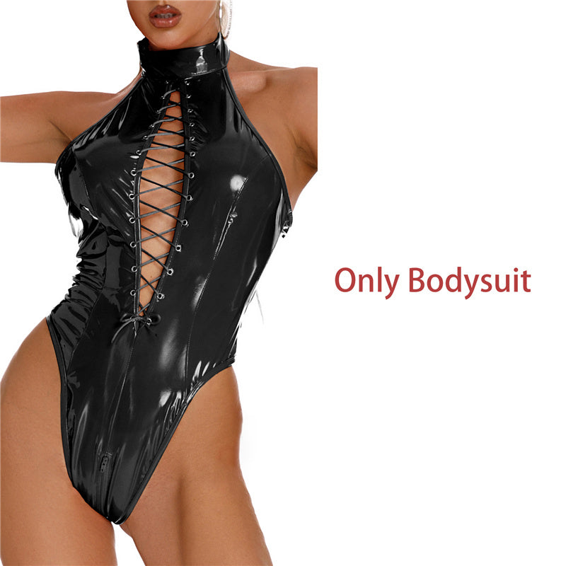 Plus Size Shiny Leather PU Underwear latex