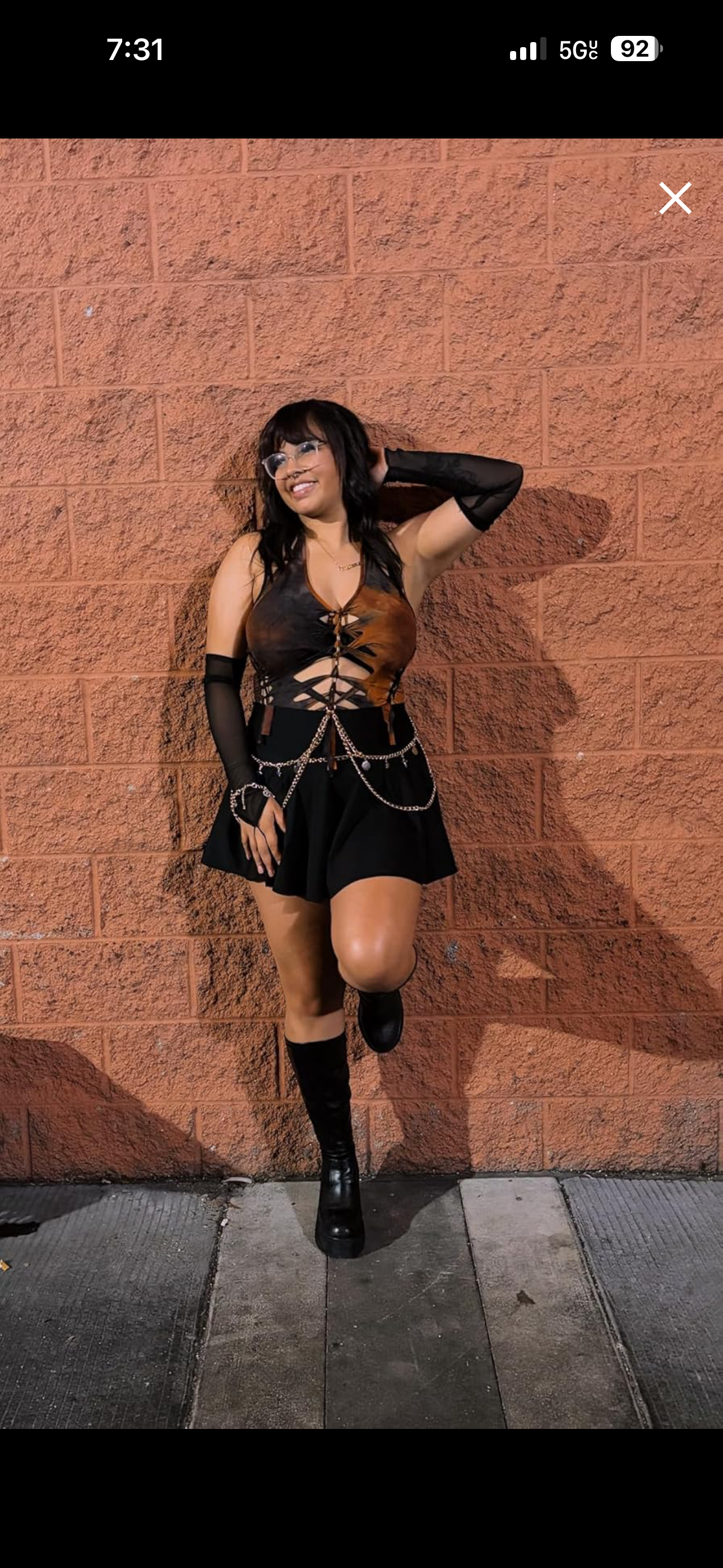 Women's Gothic Cut Out Lace Up Bodysuit Going Out Halter Neck Rave Body Suits and Fourth of July costume
