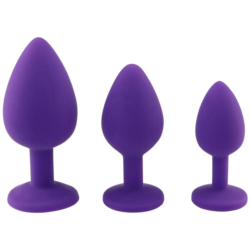 3 Size Silicone Butt Plug Anal Plug Prostate Massage Stimulator Anal Trainer for Adult Erotic Sex Toys for Women Men Gay Couples