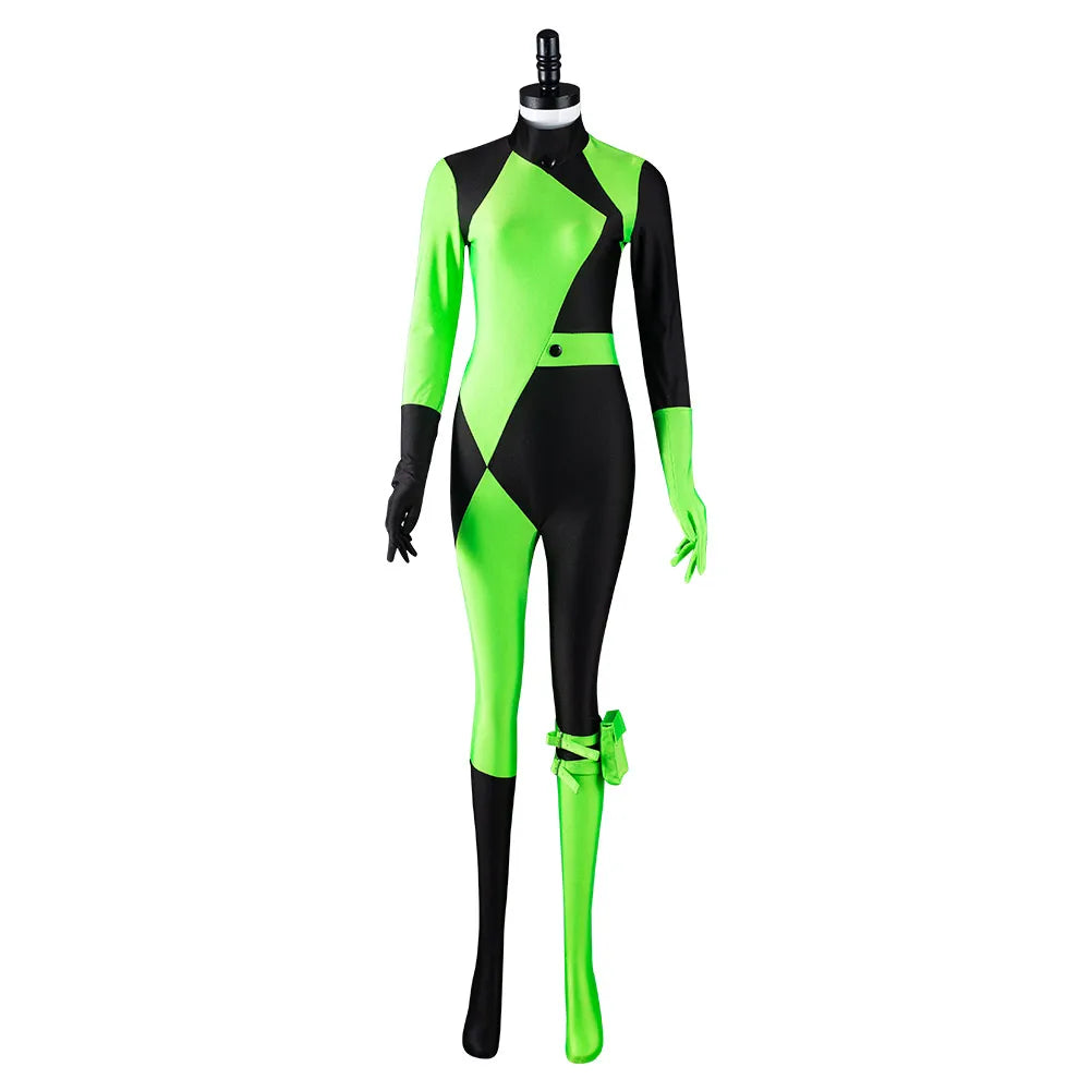 Female Shego Cosplay Costume Lingerie Women Girls Sexy Outfit Top Pants Fantasia Halloween Carnival Party Roleplay Disguise Suit
