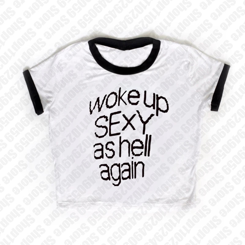 Aesthetic Emo Girls Fashion Sexy Streetwear Y2K Style Clothing Womens Punk Gothic 2000s Tops Harajuku sleeveless Crop Tops Print