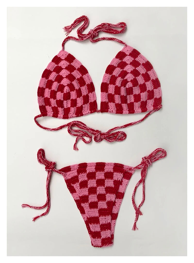 Crochet yarn Bathing Suits Handmade Knit Swimsuit