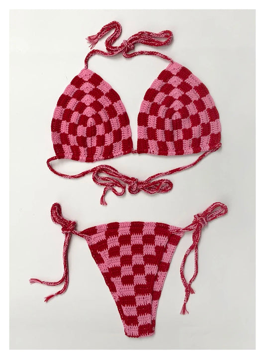 Crochet yarn Bathing Suits Handmade Knit Swimsuit