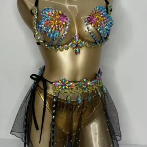 Show girl rhinestone jeweled