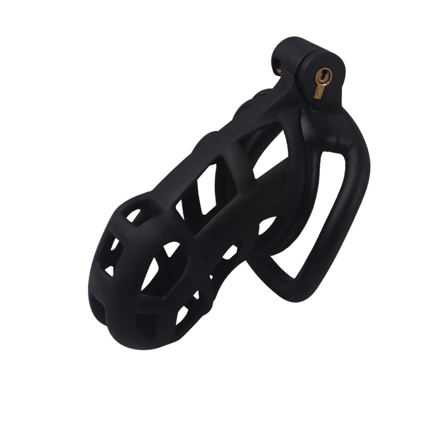 Chastity Men's Lock Chaste Vessel Black Light Pvc Penile Ring Snap Ring Multi Size Cage SM Sex Toys BDSM Pink Valentines Day Bds