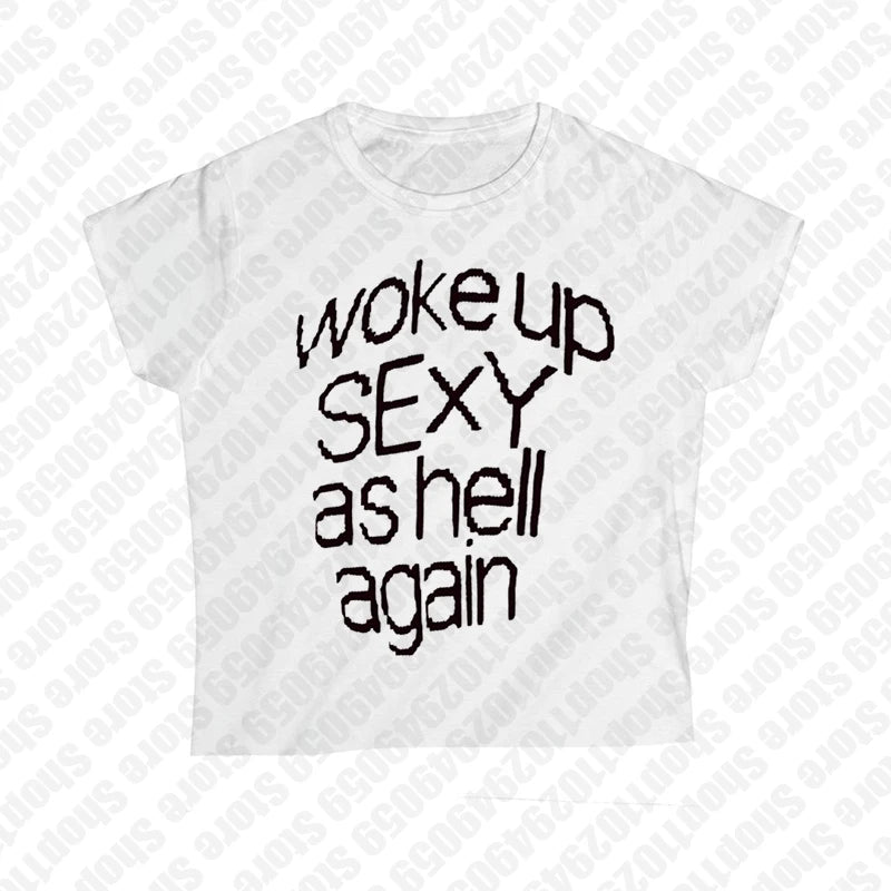 Aesthetic Emo Girls Fashion Sexy Streetwear Y2K Style Clothing Womens Punk Gothic 2000s Tops Harajuku sleeveless Crop Tops Print