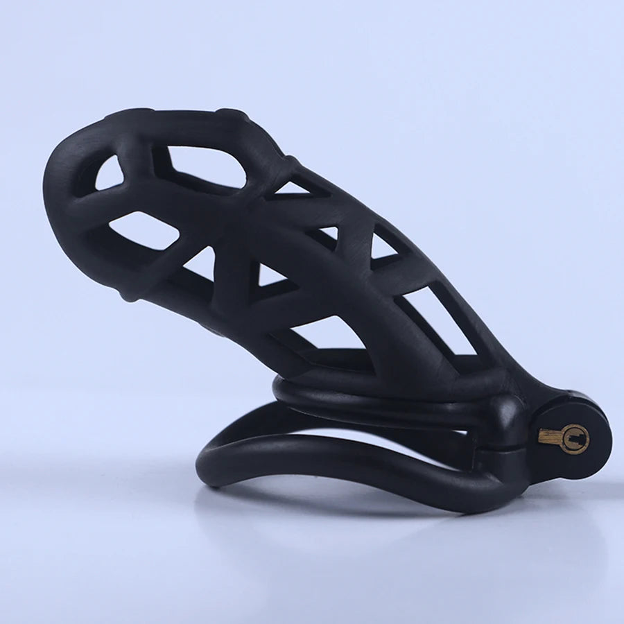 Chastity Men's Lock Chaste Vessel Black Light Pvc Penile Ring Snap Ring Multi Size Cage SM Sex Toys BDSM Pink Valentines Day Bds
