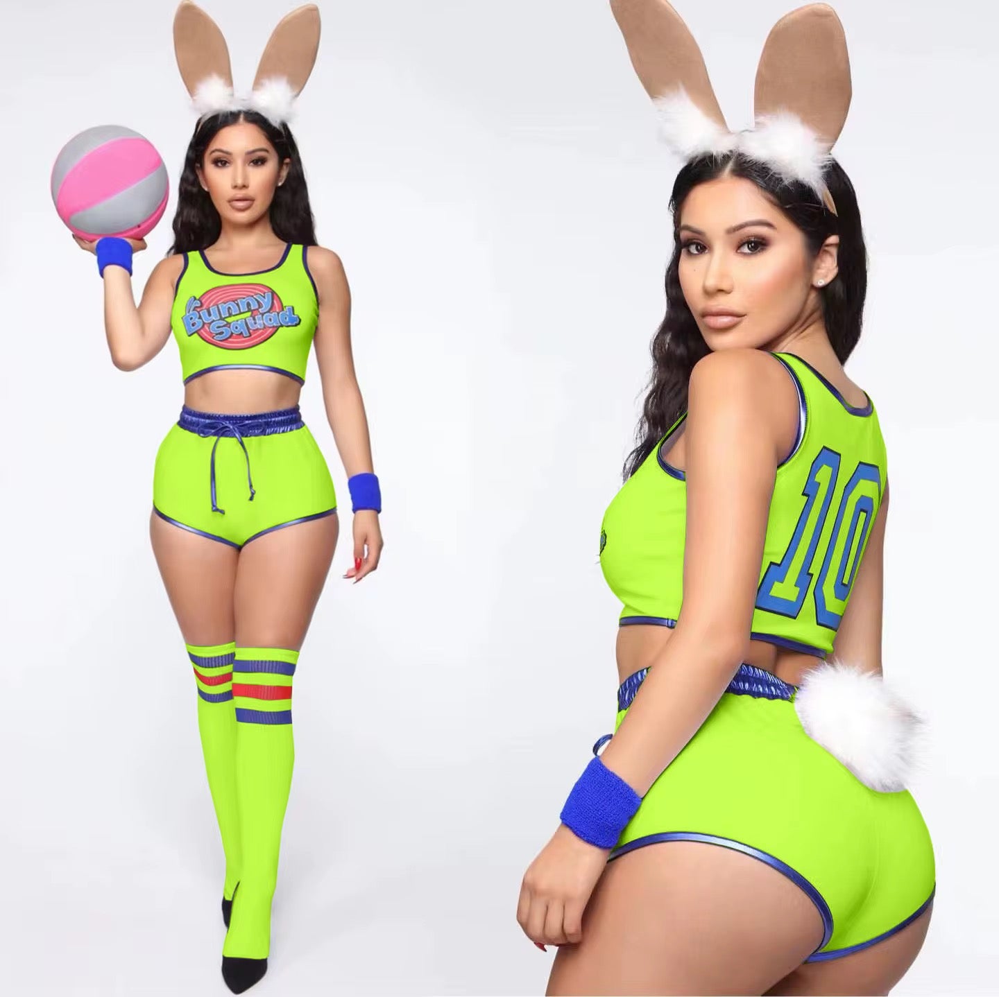 🐰 sexy Bunny Squad Cheerleader Costume Set (XS–XXL, 5 Colors) group options group costumes