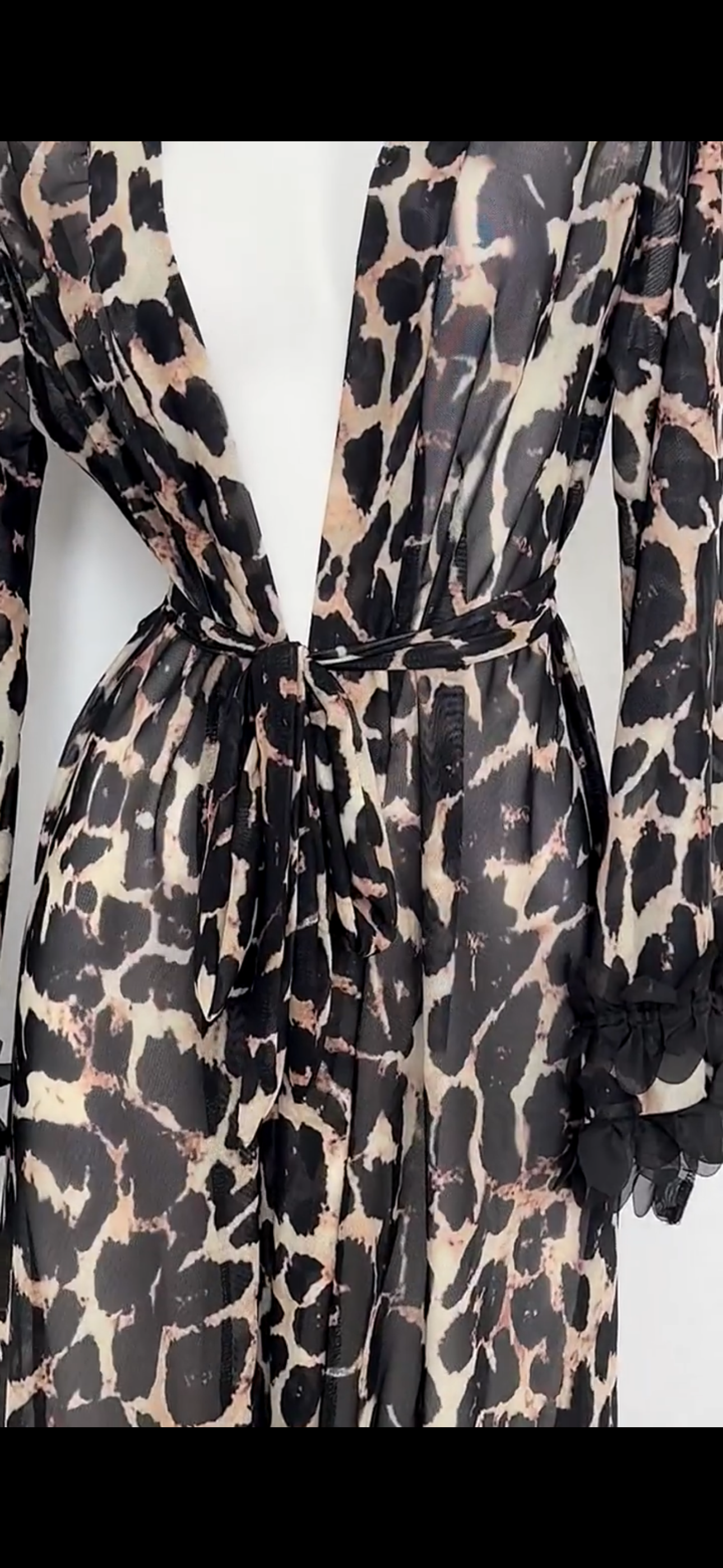 New Long Robe Sleepwear Female Sexy Leopard Morning Gown Long Kimono Bathrobe Gown Women Satin Nightwear Nightgown Loungewear
