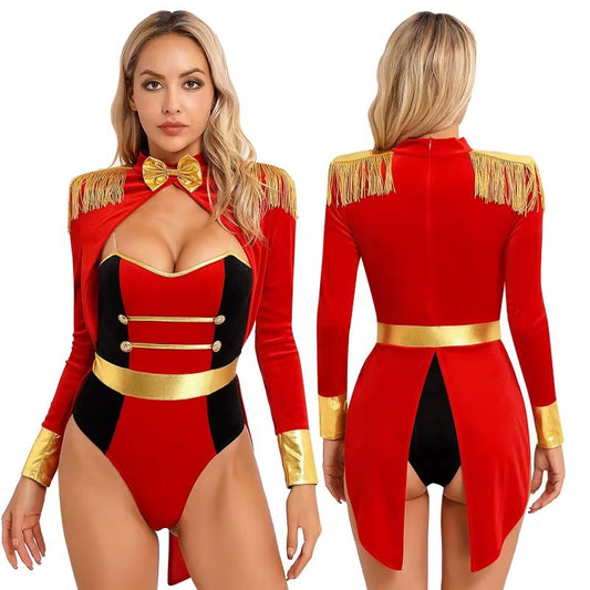 Sexy bodysuit circus 🎪 ringmaster Halloween costume s-3xl