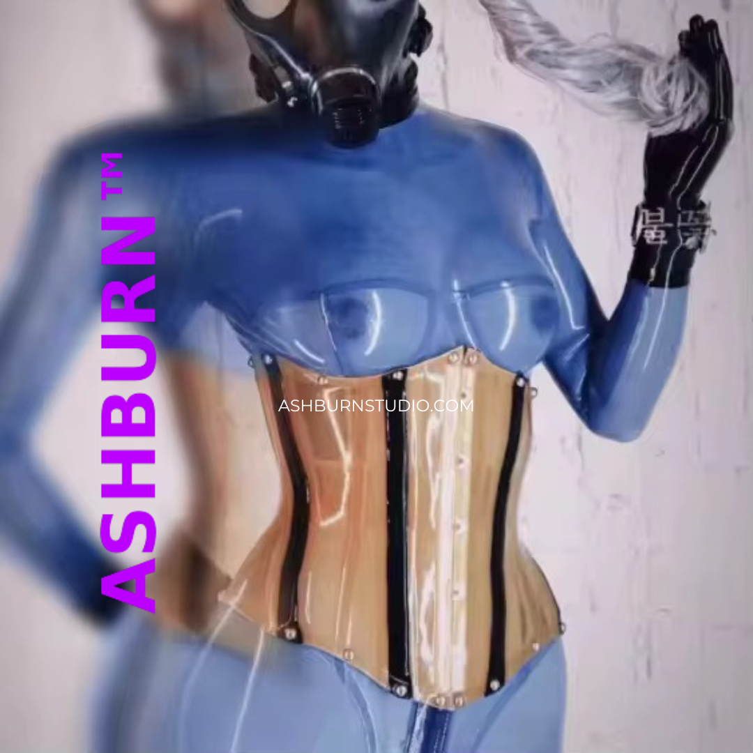 Blue latex body suit only
