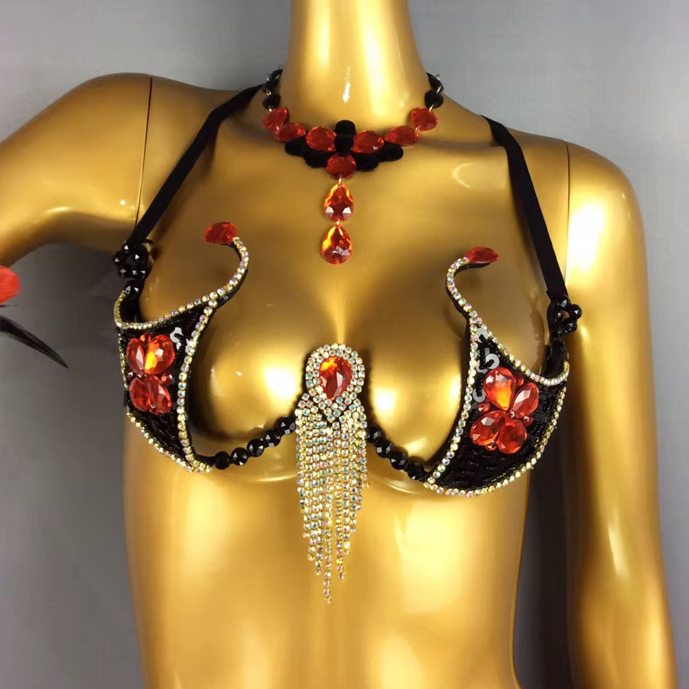 Firebird rhinestone Feather Carnival Set – ASHBURN MASQUERADE™ Edition