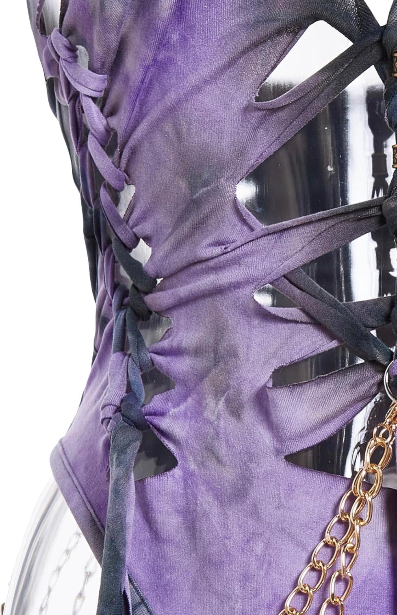 Women's Gothic Cut Out Lace Up Bodysuit Going Out Halter Neck Rave Body Suits and Fourth of July costume